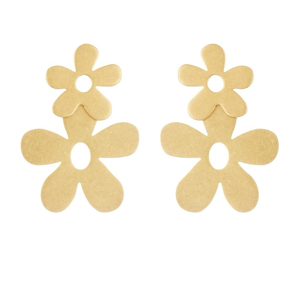 Madewell Flower Power Drop Earrings in Vintage Gold
